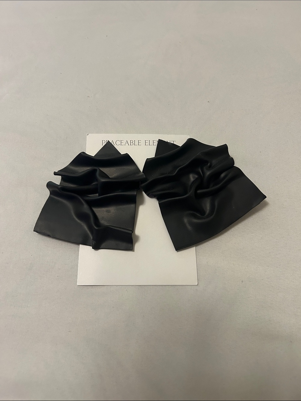 Black Ruffled Satin Hair Scrunchies - Women Accessories